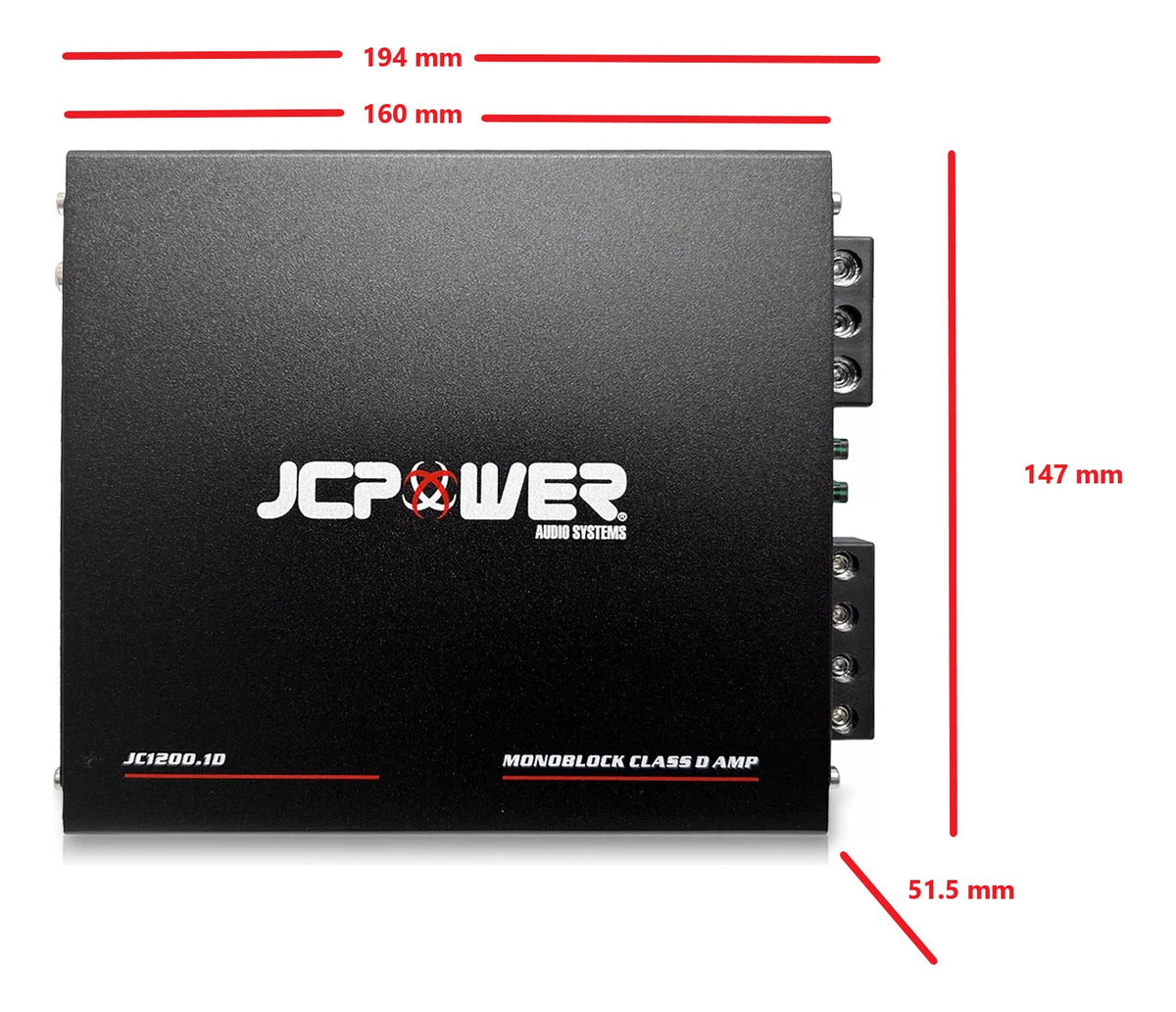 Amplificador 1 Canal JC Power JC1200.1d Clase D + Toallitas