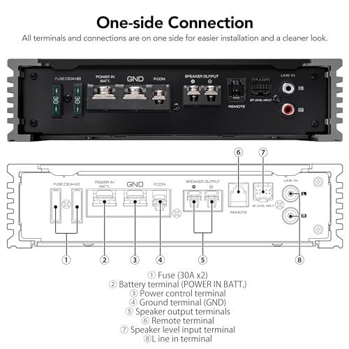Kenwood KAC-511 CB Amplificador Mono Clase D con Crossover Pasa Bajos Variable - KAC-511 - imagen producto 3