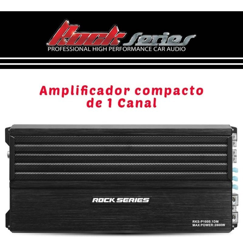 Amplificador Mini Rock Series RKS-P1000.1DM - 1400W Máx, Clase D, 1 Canal