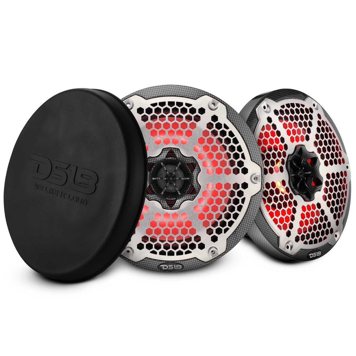 DS18 CF-8MD bocinas marinas 8 pulgadas 2 vías IP65 RGB fibra de carbono - CF-8MD - imagen producto 3