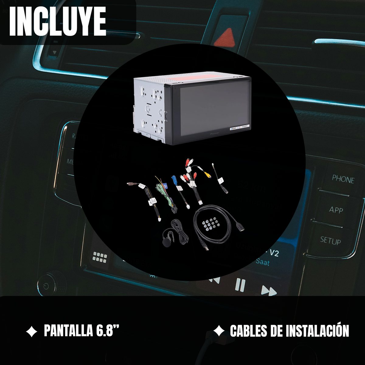 Pantalla Pioneer 6.8 Pulgadas Carplay Auto Dmh-1800nex