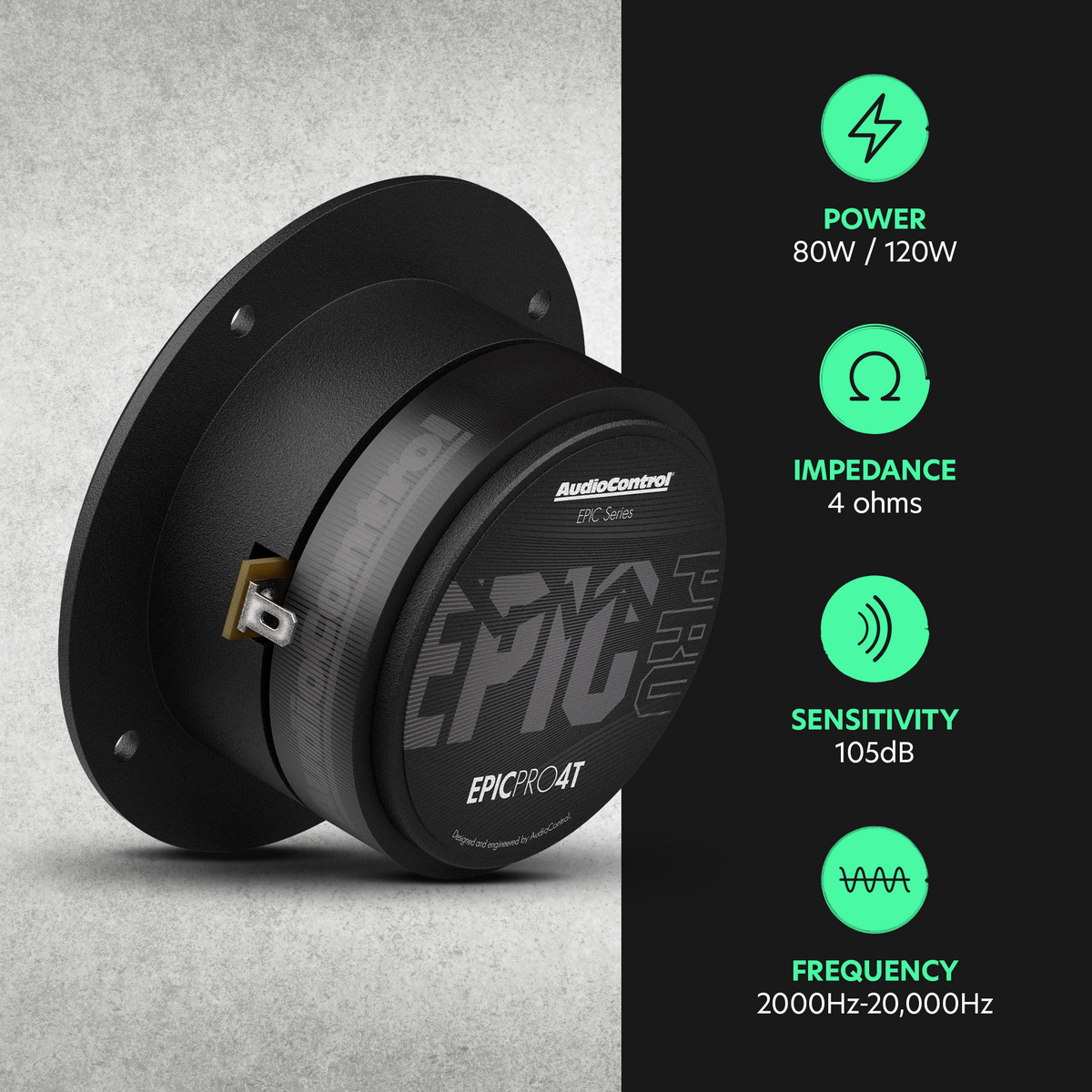 AudioControl EPICPRO4T Tweeters Bullet 4" 80W RMS 4 Ohms - EPICPRO4T - imagen producto 7