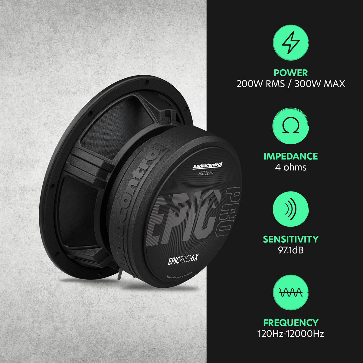 AudioControl EPICPRO6X Medio Rango 6.5" 200W RMS 4 Ohms - EPICPRO6X - imagen producto 6