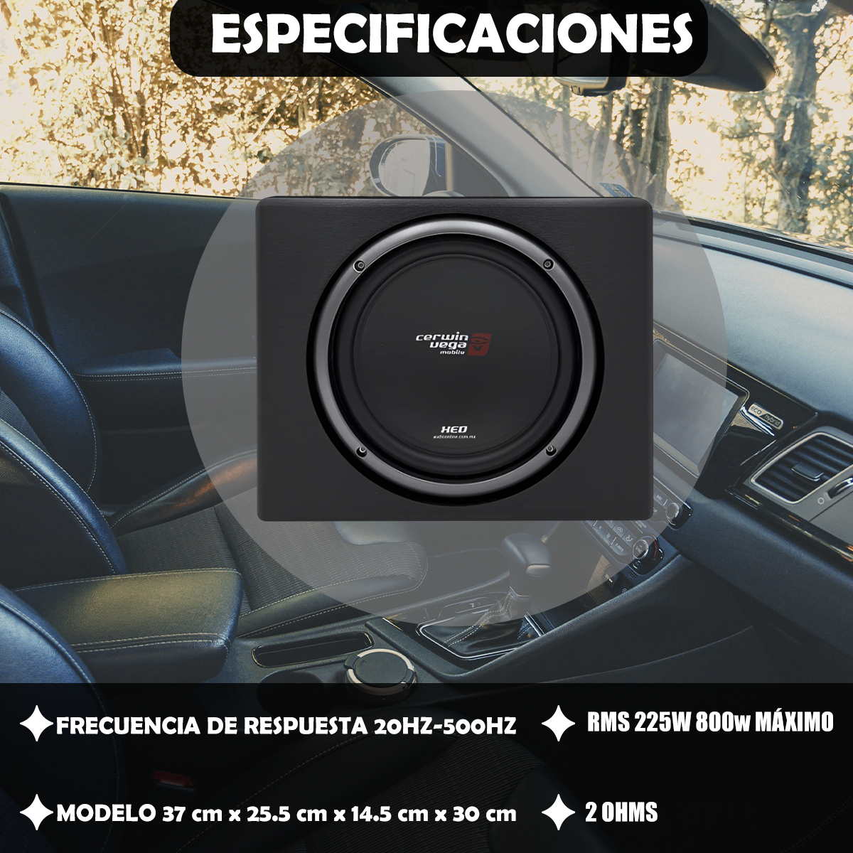 Subwoofer Cerwin Vega 10 Pulgadas Cajón Ventilado Xe10sv