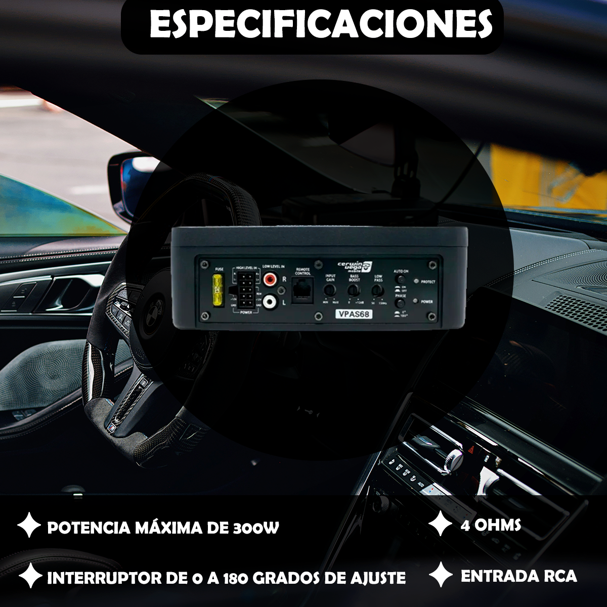 Subwoofer Cerwin Vega Amplificado Slim 6x8 Pulgadas Vpas68