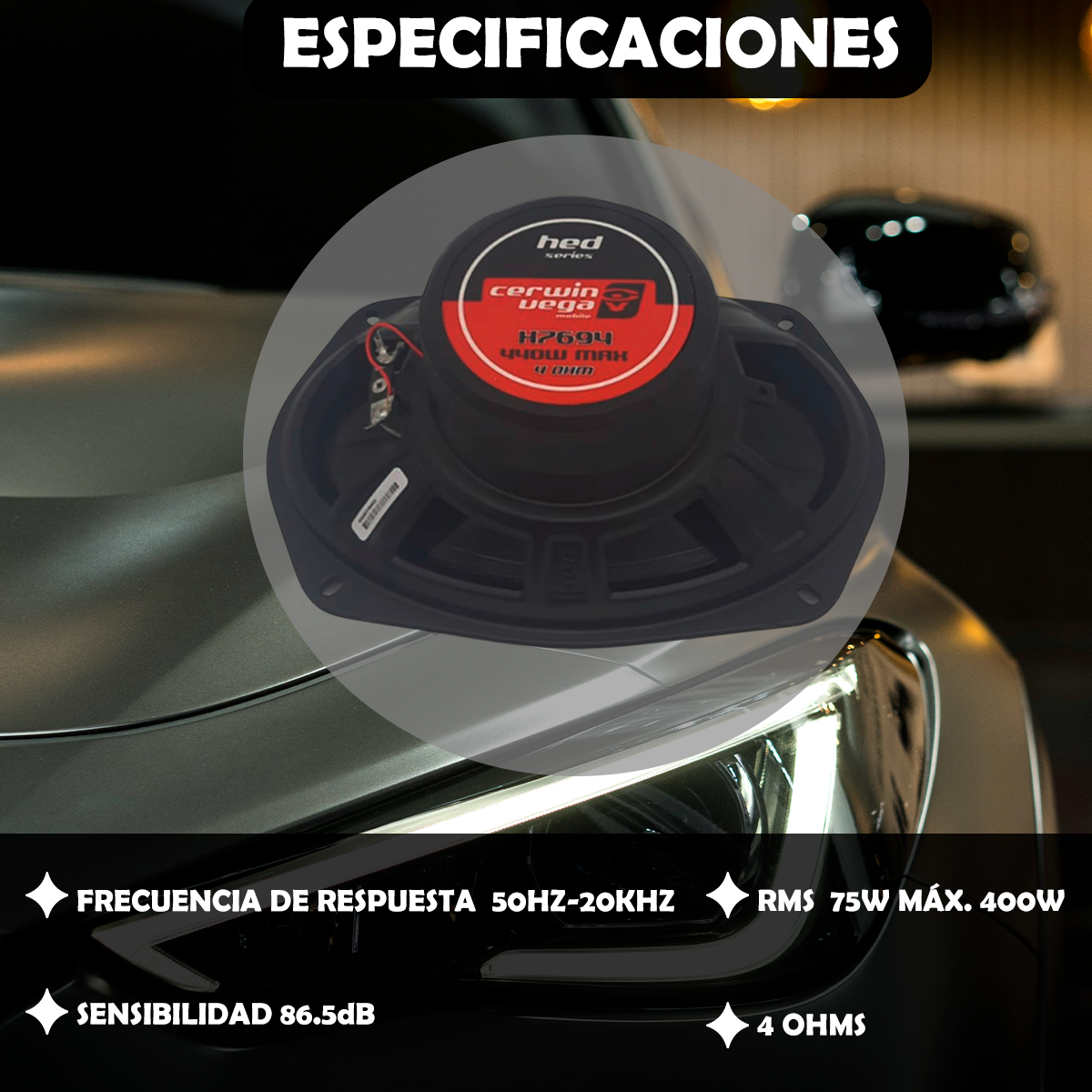 Bocinas Cerwin Vega 6x4 Pulgadas 400w 4 vías H7694