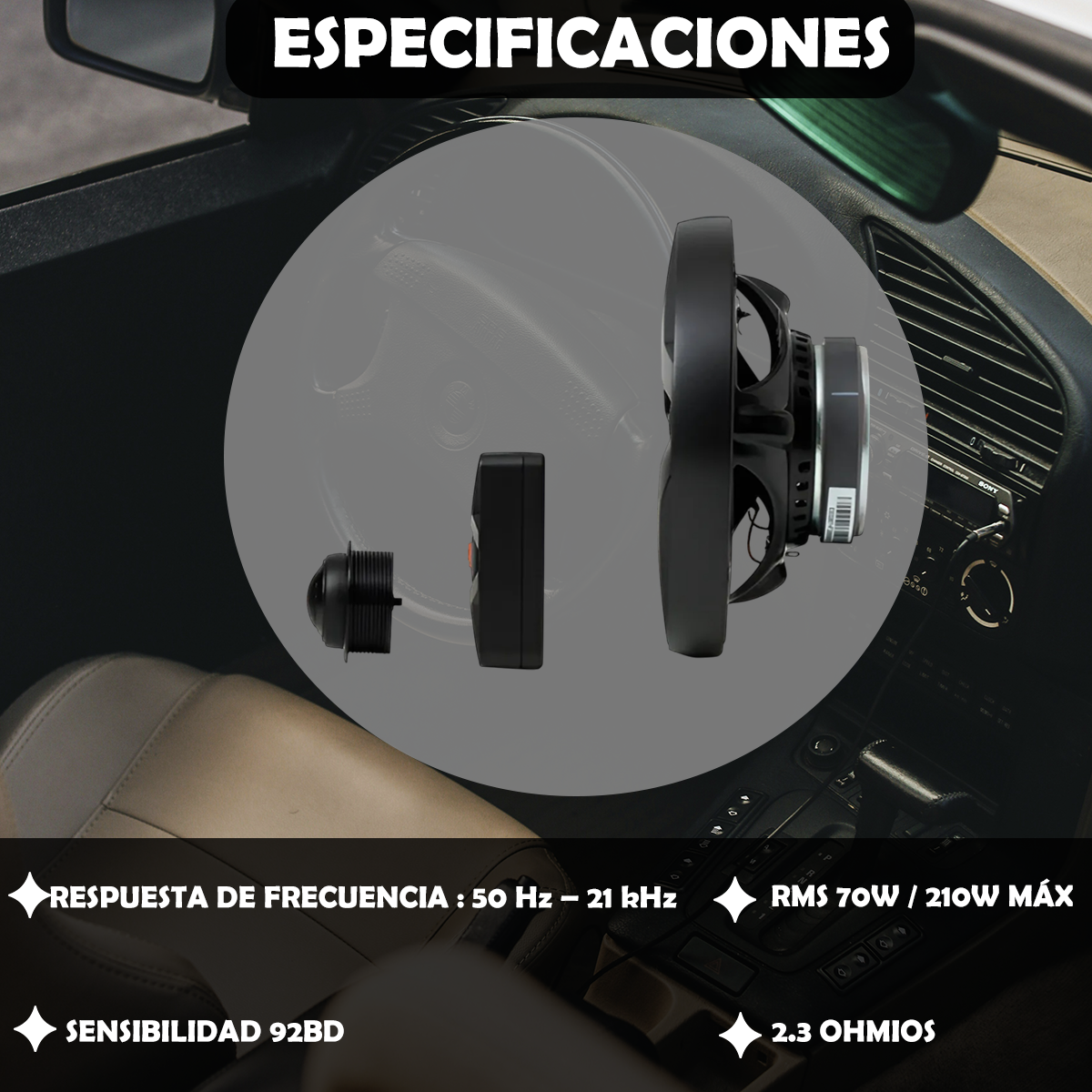 Set de medios JBL Bocinas de 6 Pulgadas GX608C