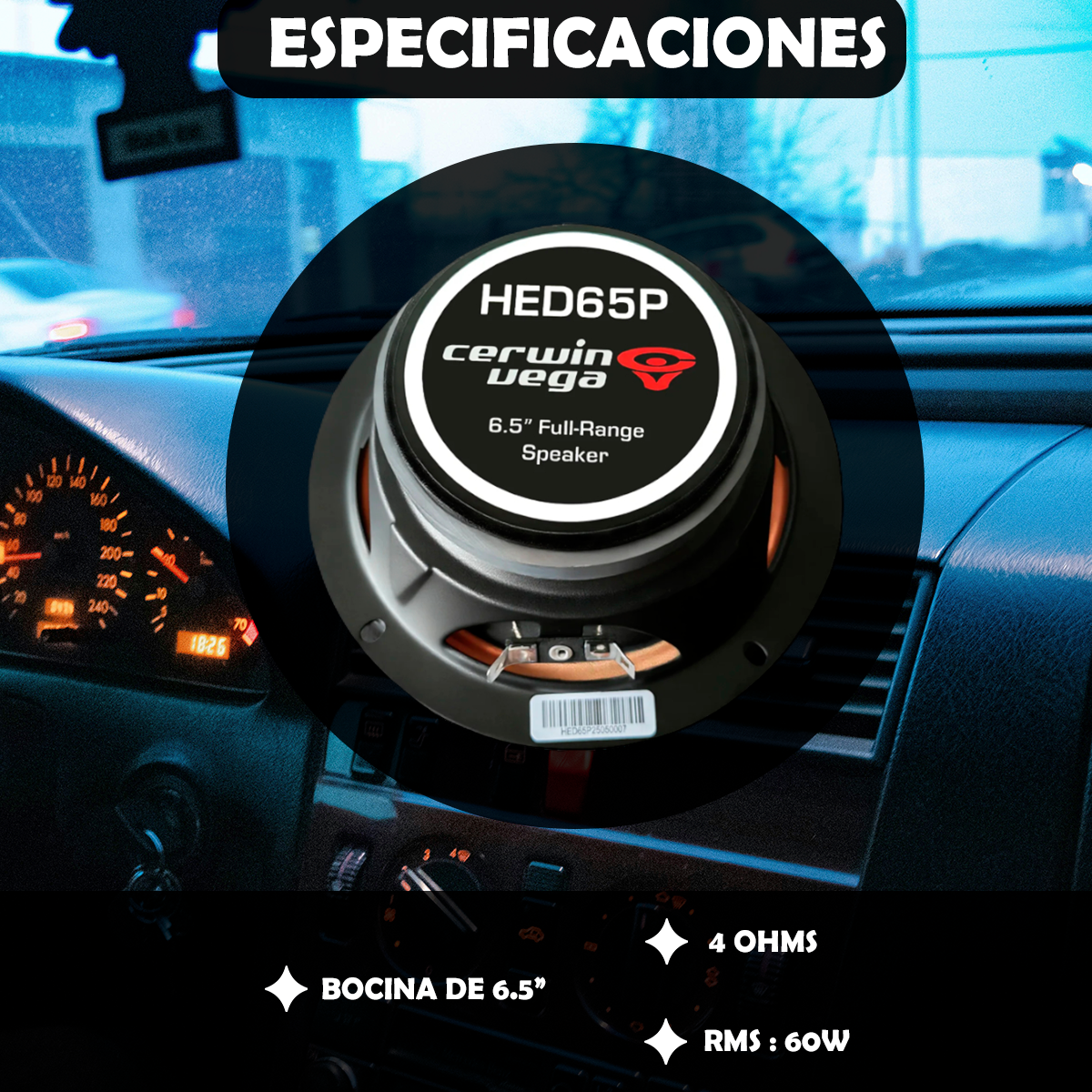Bocina Cerwin Vega Para Auto de 6.5 Pulgadas HED65P