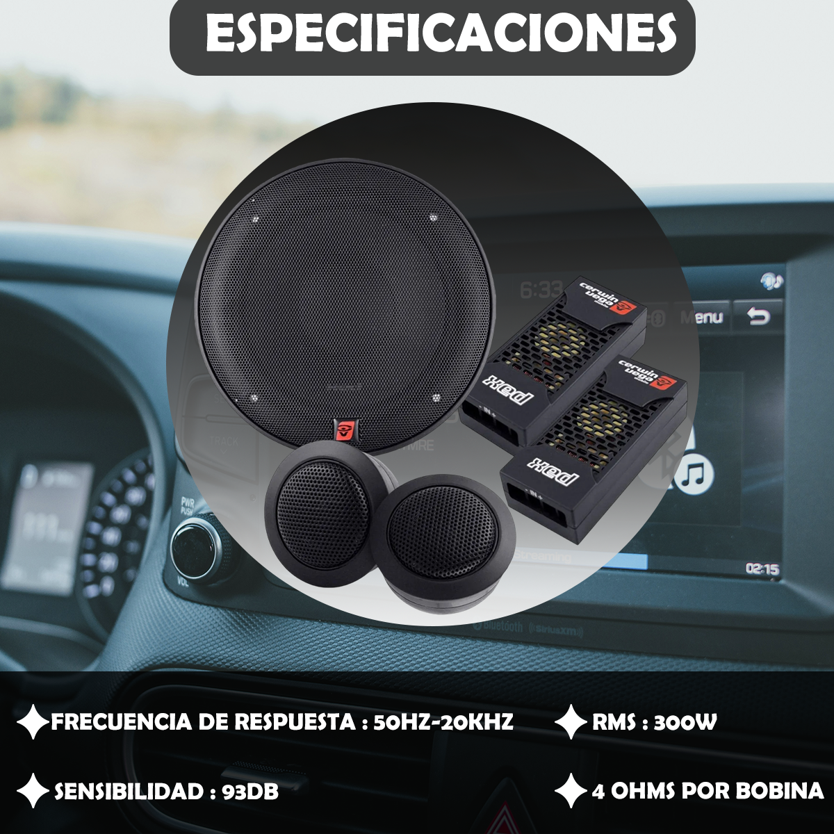 Set De Medios Cerwin Vega 6.5 Pulgadas Para Auto Xed650c