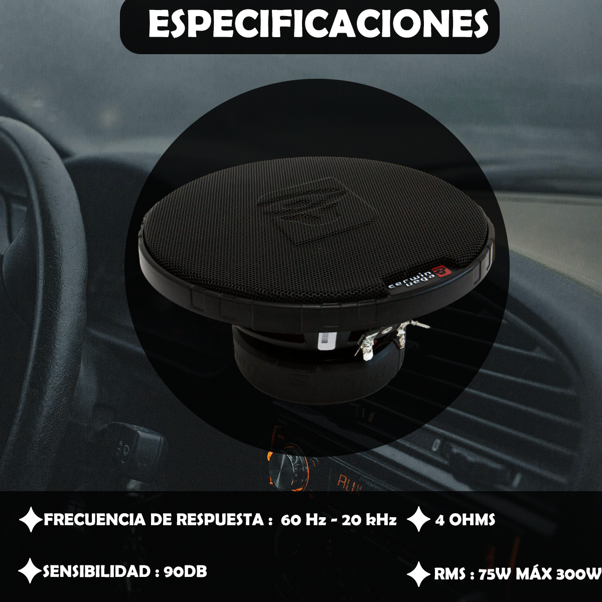 Par de Bocinas Coaxiales Cerwin Vega 6.5 Pulgadas H7652