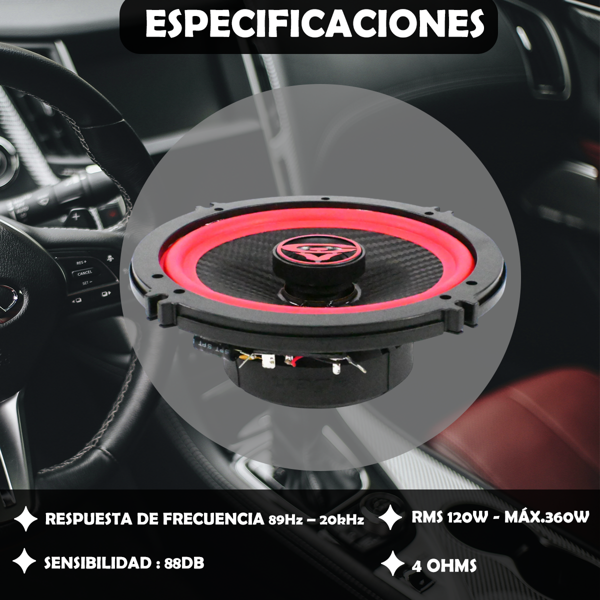 Bocinas Coaxiales Cerwin Vega 6.5 Pulgadas 120w Rms V65