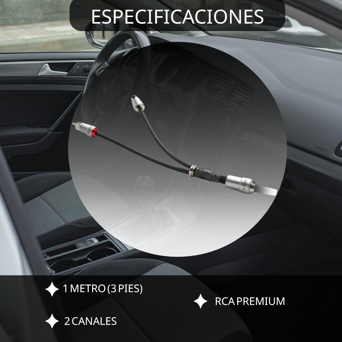 Cable Auxiliar 2 Canales JL AUDIO XE-BLKAIC2-3