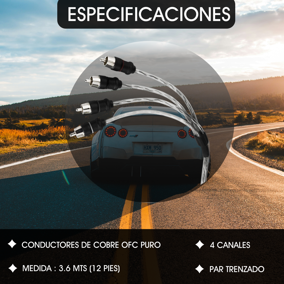 Cable de interconexión de audio principal JL Audio XD-CLRAIC4-12