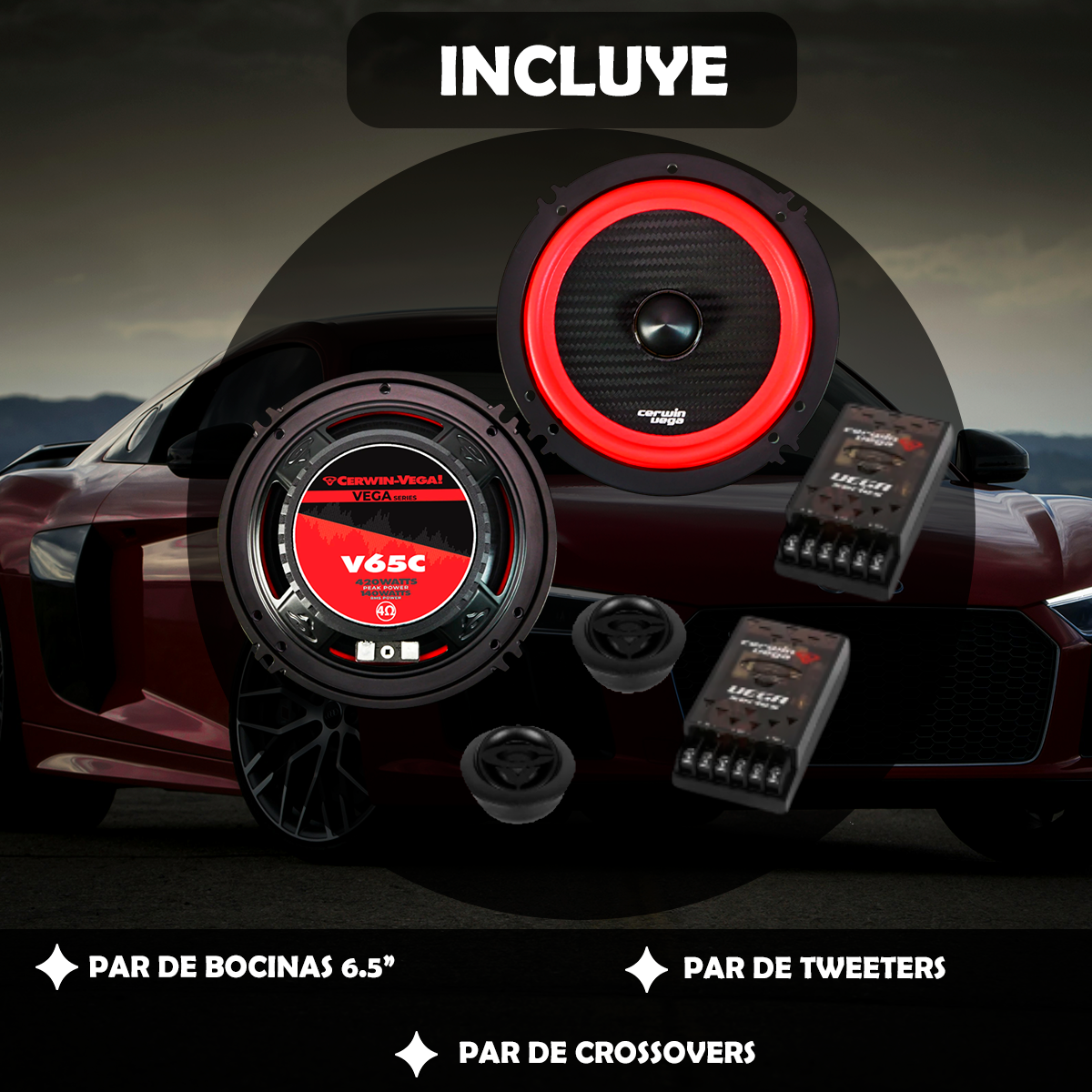 Set de Medios Cerwin Vega 6.5 Pulgadas Edición 2025 V65C