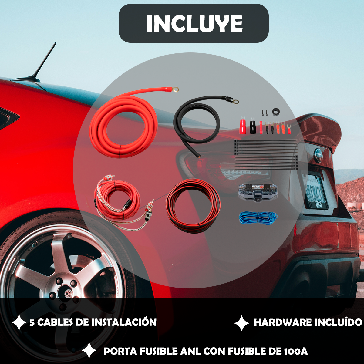 Kit de Instalación Cerwin Vega para Amplificador de 2 Canales Calibre 4 CAK42