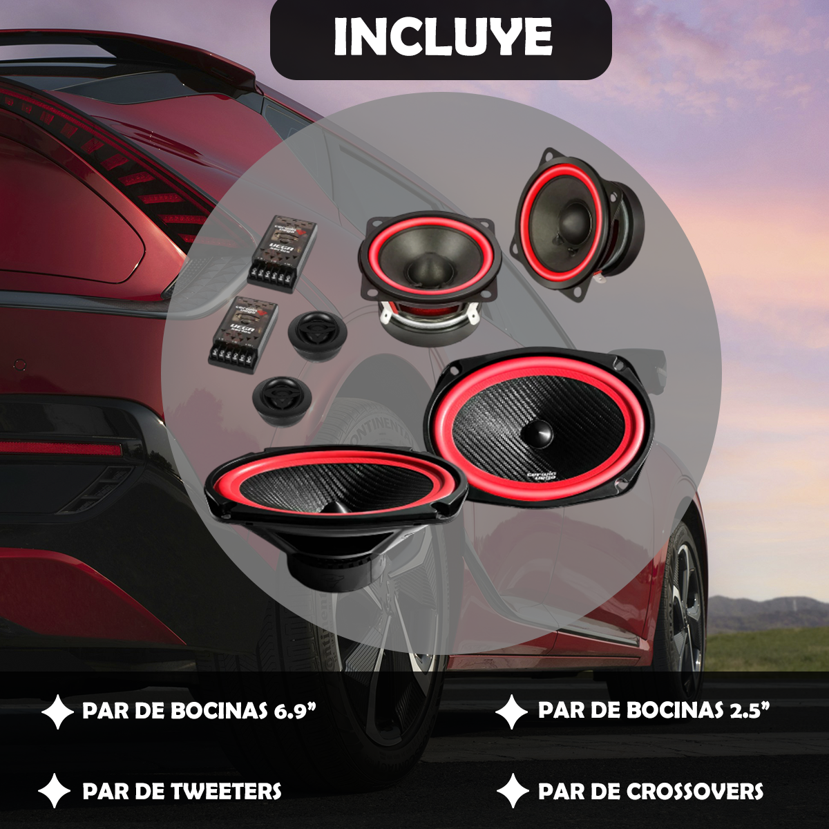 Set de Medios de 3 Vías 6x9 Pulgadas Versión 2025 V6925C
