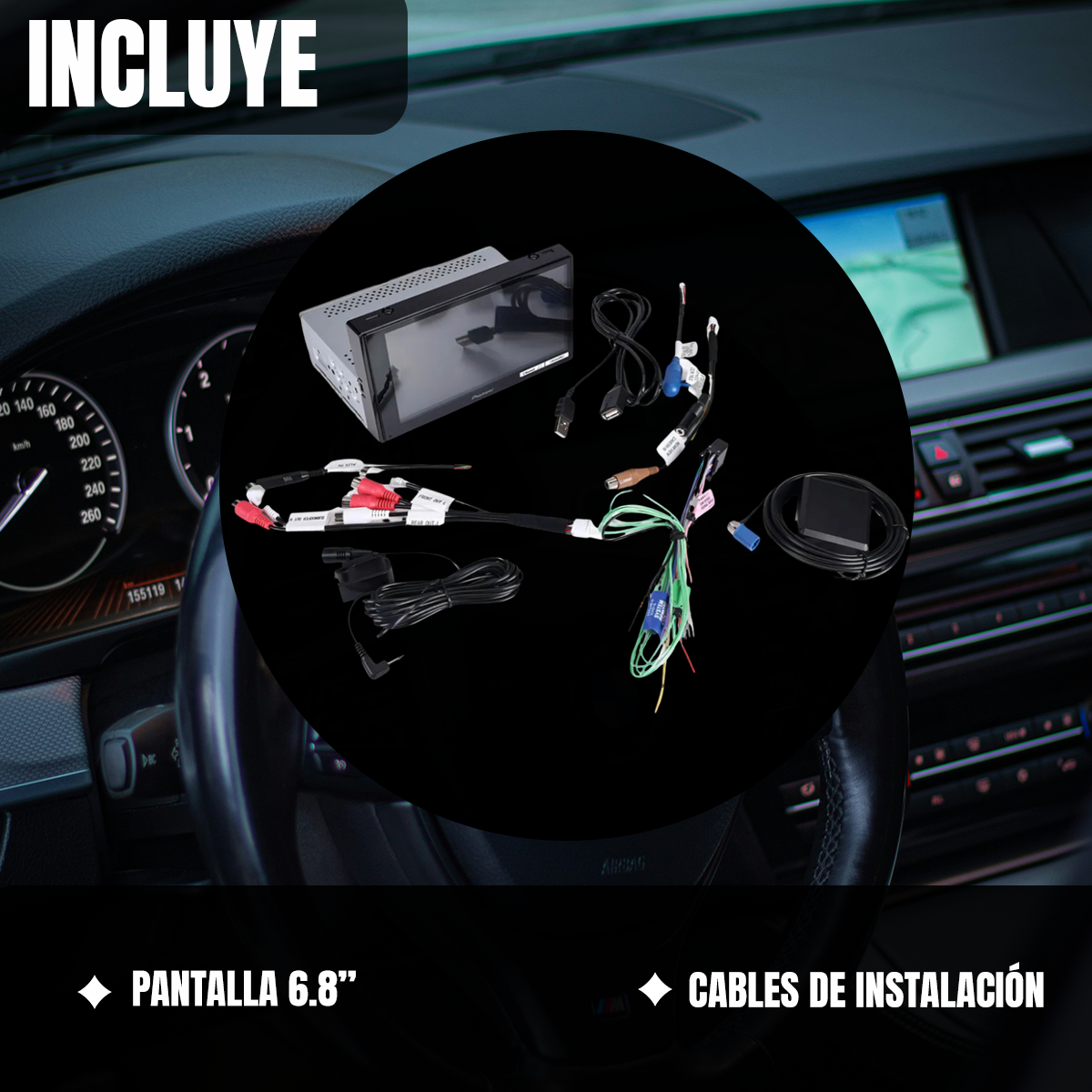 Pantalla Pioneer 6.8 Pulgadas CarplayAuto Dmh-w3000nex