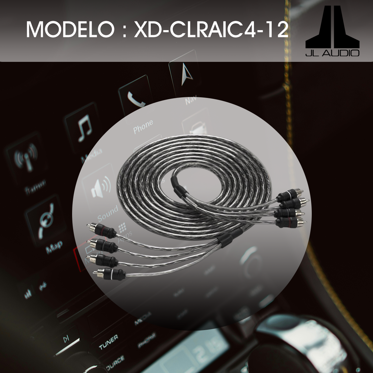 Cable de interconexión de audio principal JL Audio XD-CLRAIC4-12