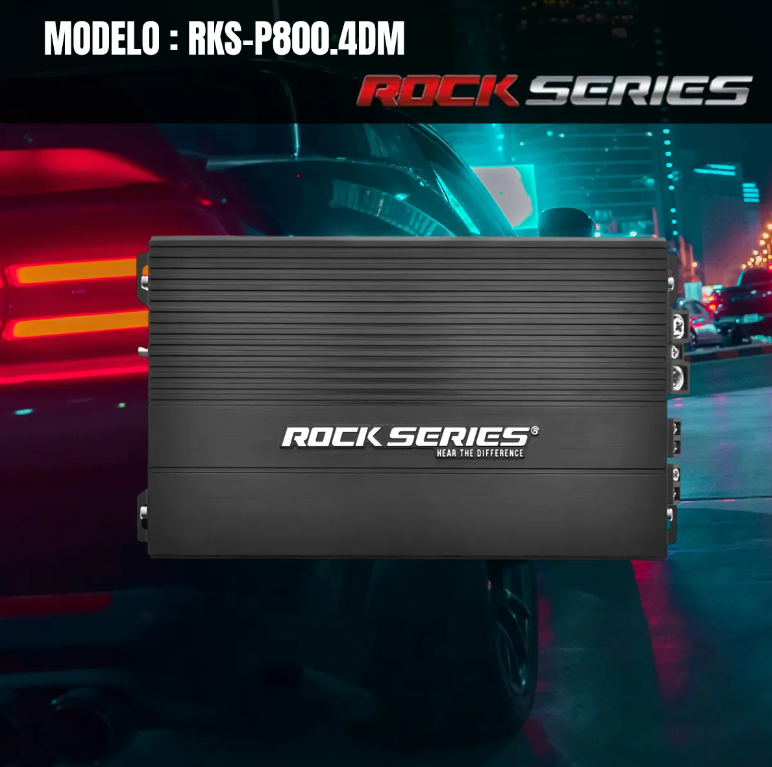 Amplificador 4 Canales Rock Series RKS-P800.4DM 1800W Clase D