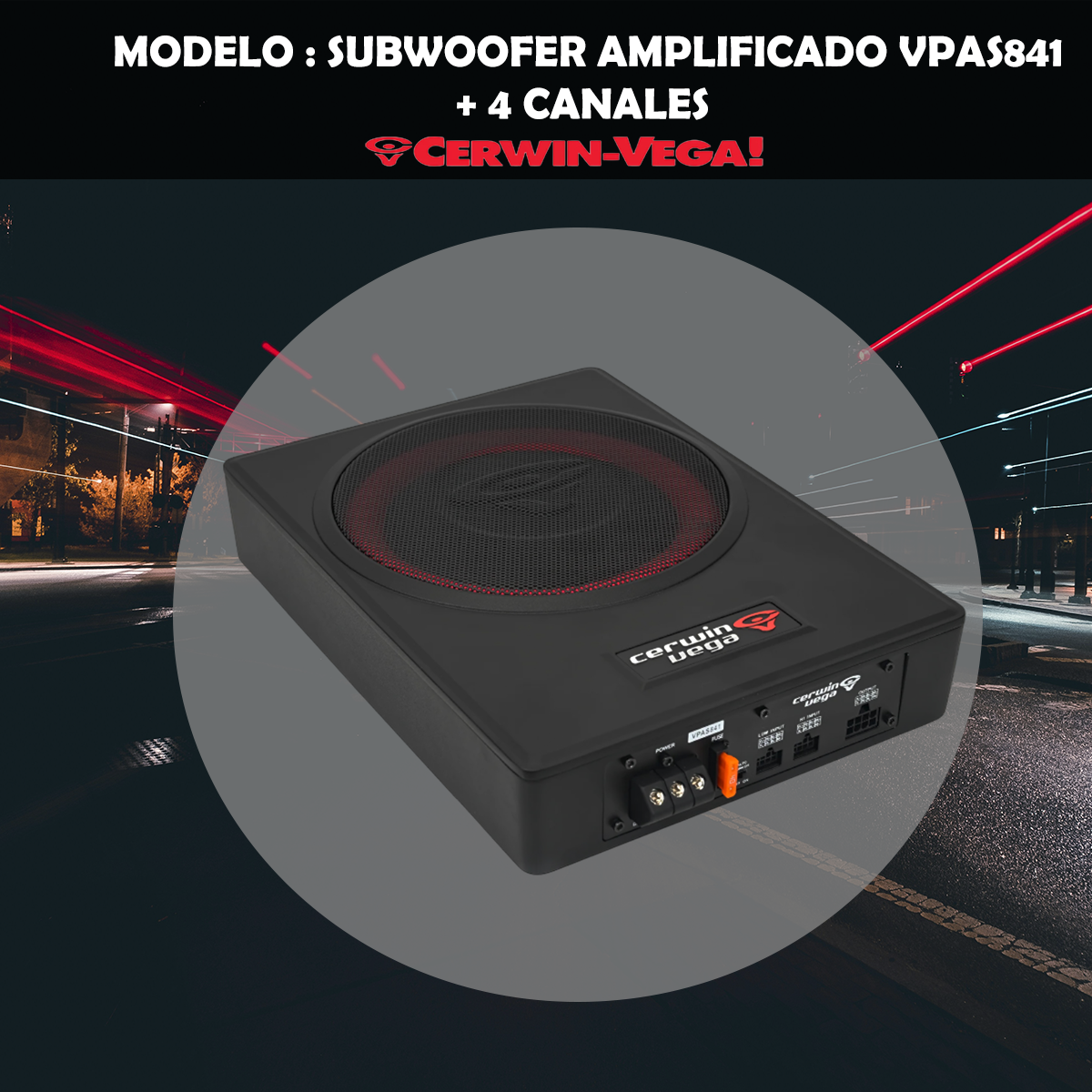Subwoofer Amplificado Cerwin Vega 8 Pulgadas 4 CH VPAS841