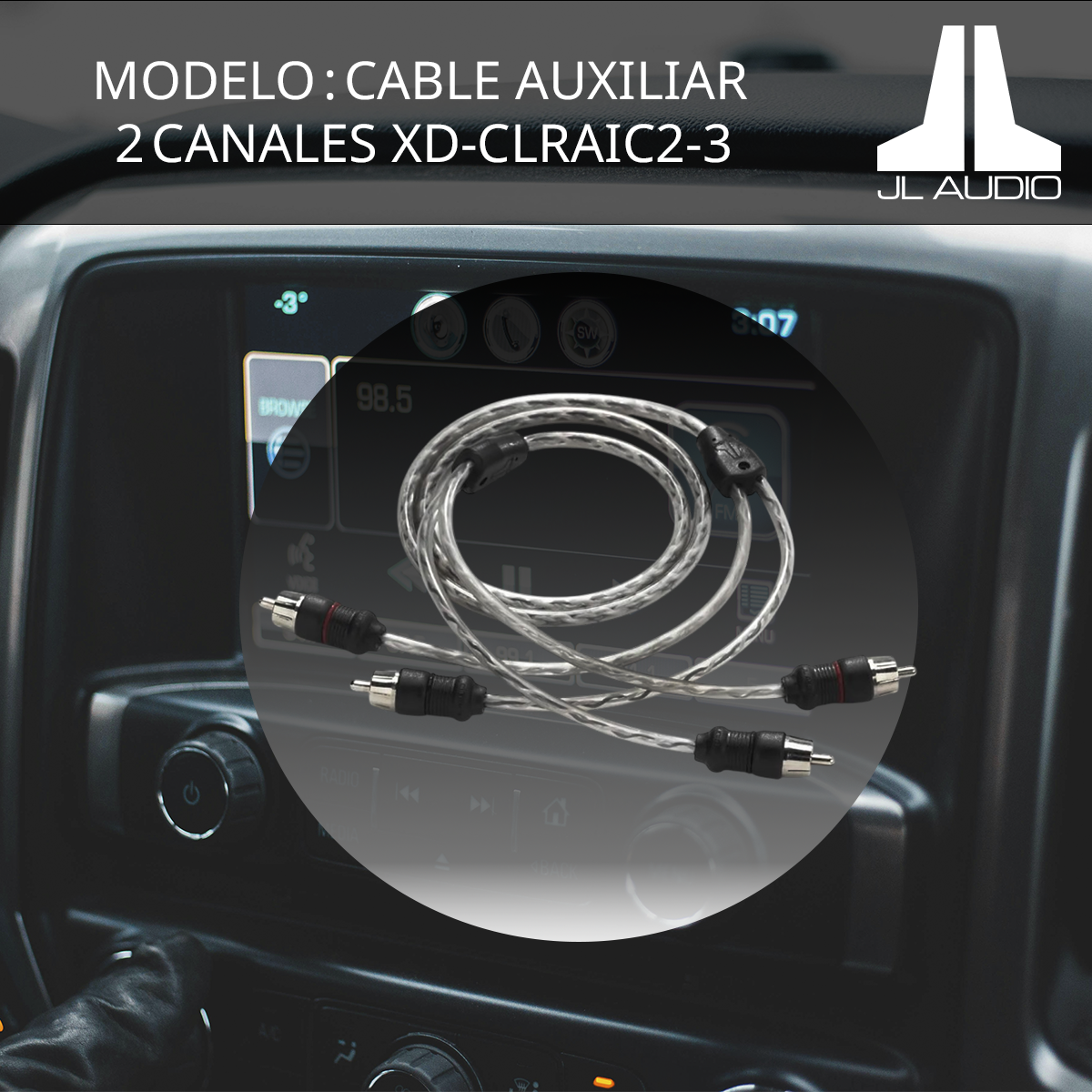 Cable Auxiliar RCA 2 Canales JL Audio XD-CLRAIC2-3