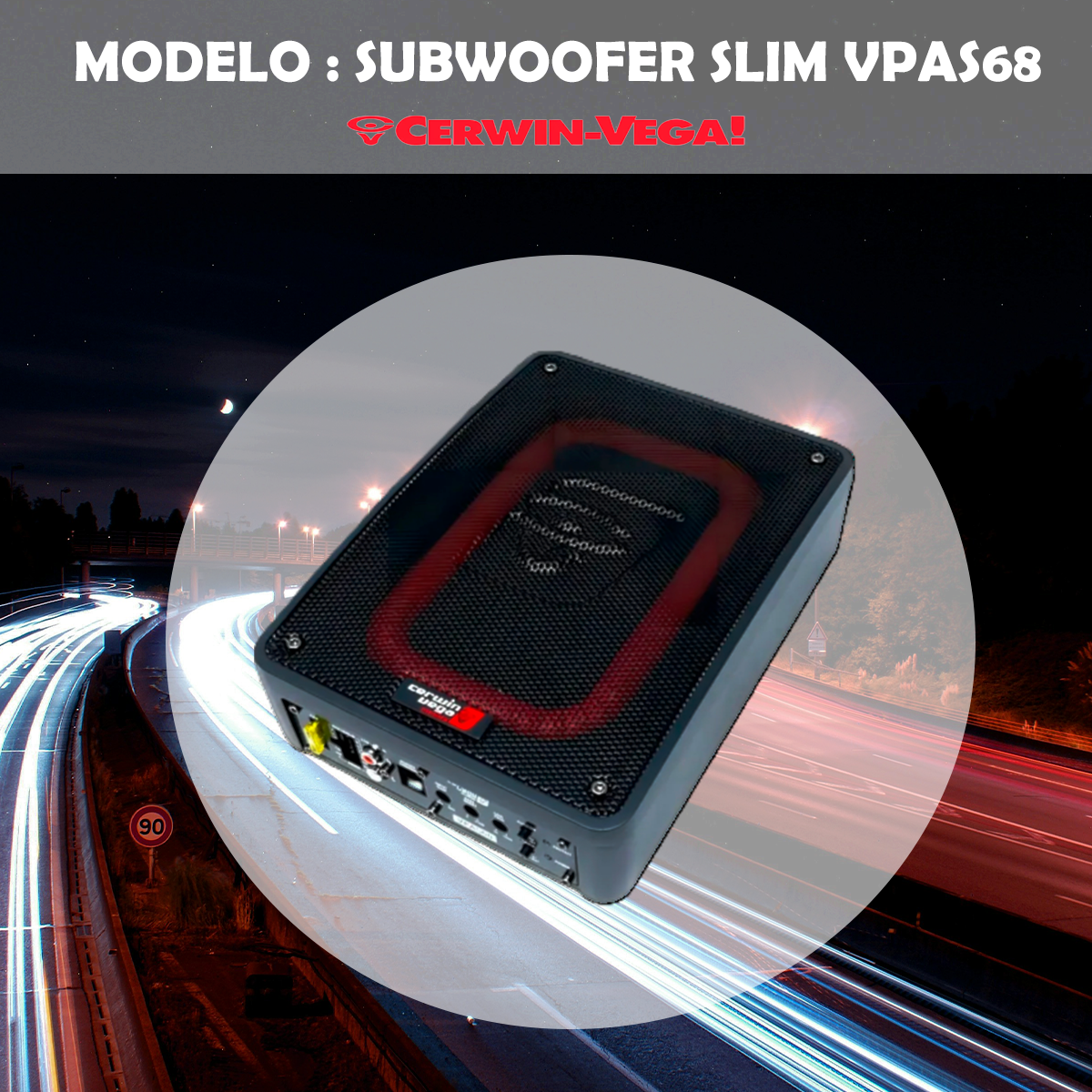 Subwoofer Cerwin Vega Amplificado Slim 6x8 Pulgadas Vpas68