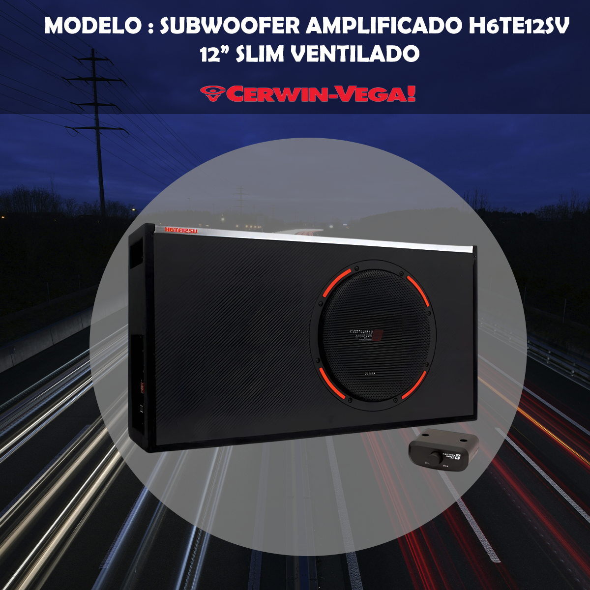 Subwoofer Amplificado Cerwin Vega 12 Cajón Slim H6te12sv