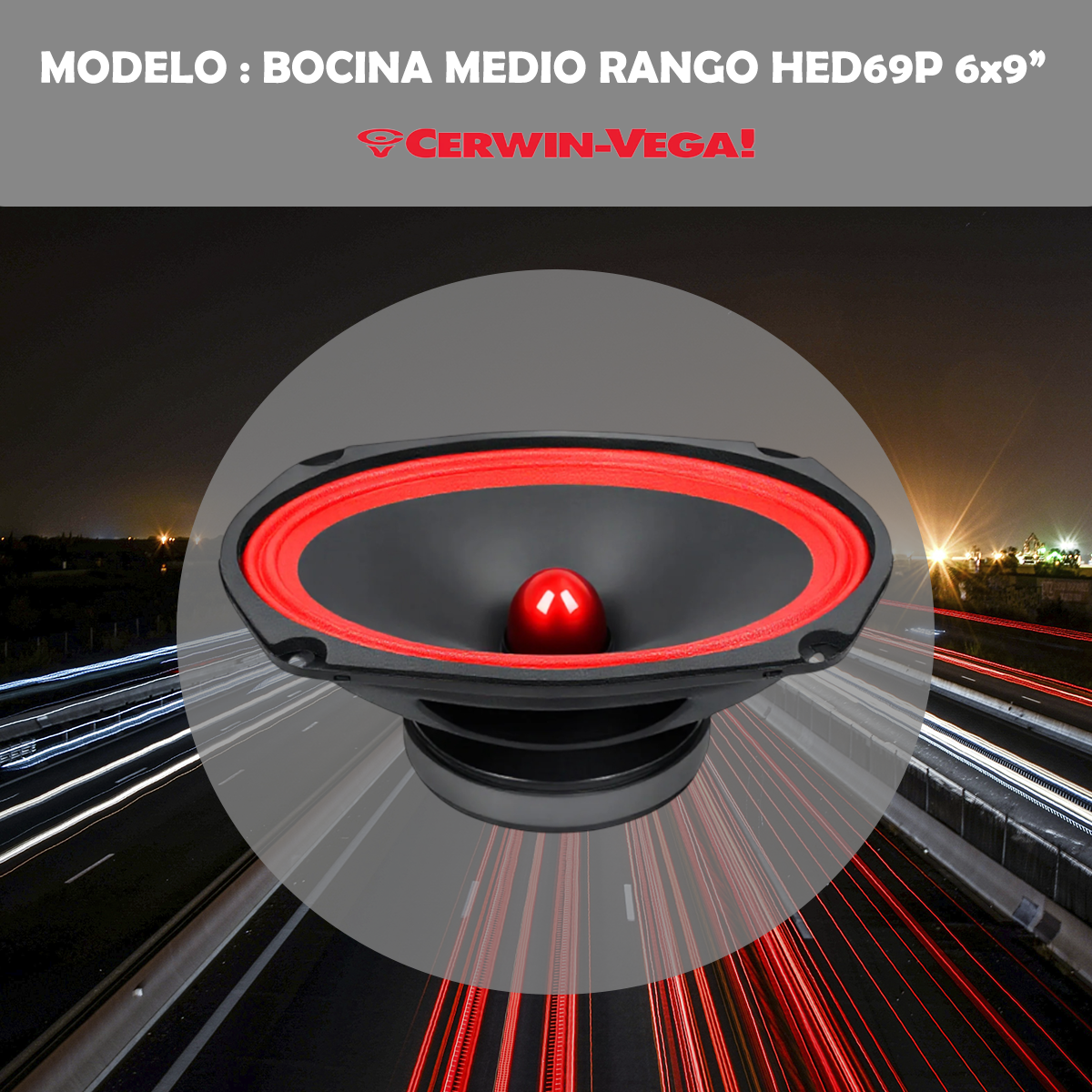 Bocina Medio Rango Cerwin Vega De 6x9 Pulgadas Hed69p