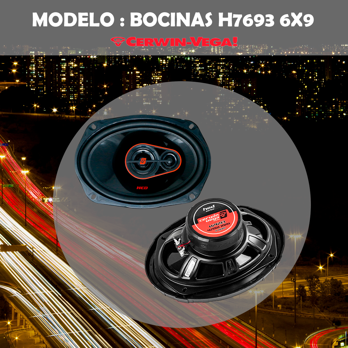 Bocinas Coaxiales Cerwin Vega 6x9 Pulgadas 3 Vías H7693
