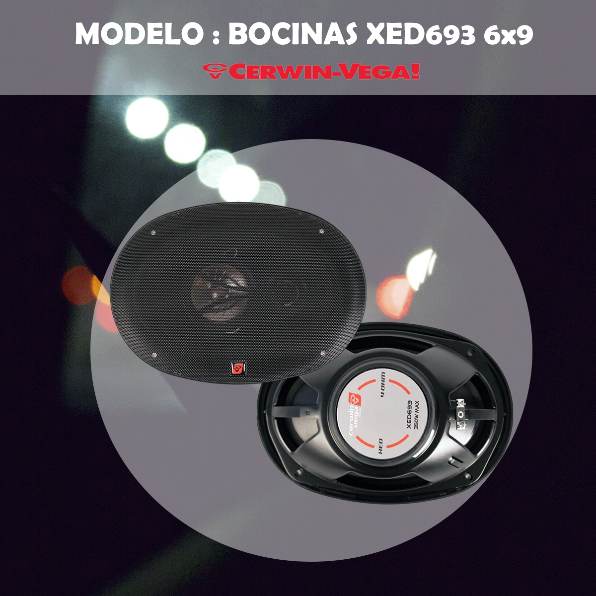 Par de Bocinas Coaxiales Cerwin Vega Para Auto 6x9 Pulgadas XED693