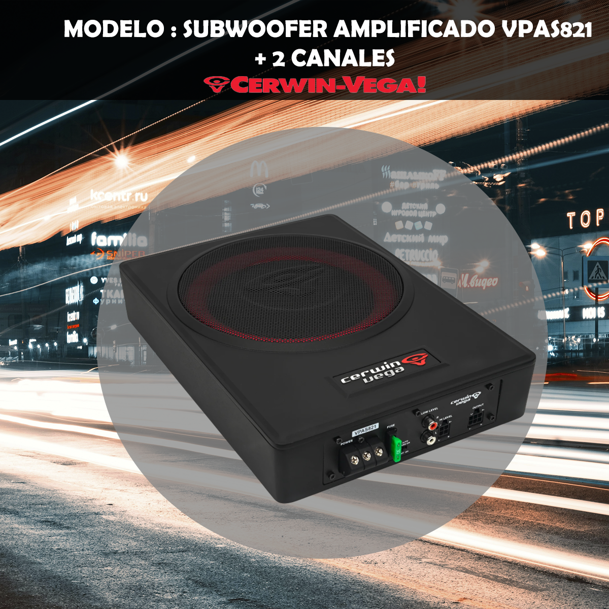 Subwoofer Amplificado Cerwin Vega 8 Pulgadas 2 CH VPAS821