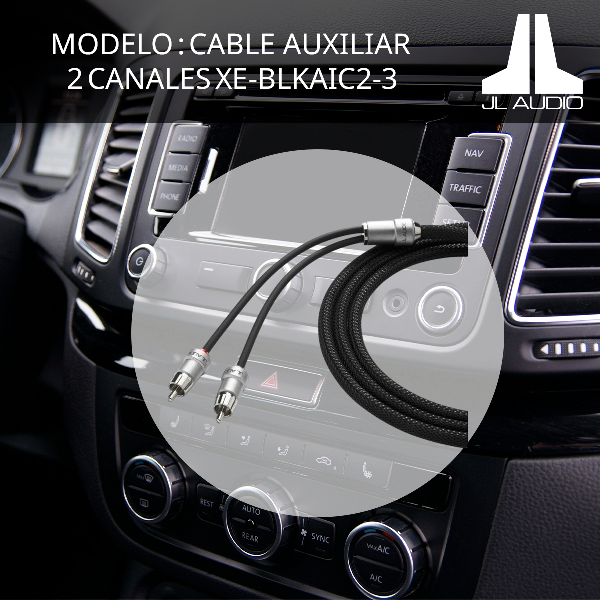 Cable Auxiliar 2 Canales JL AUDIO XE-BLKAIC2-3