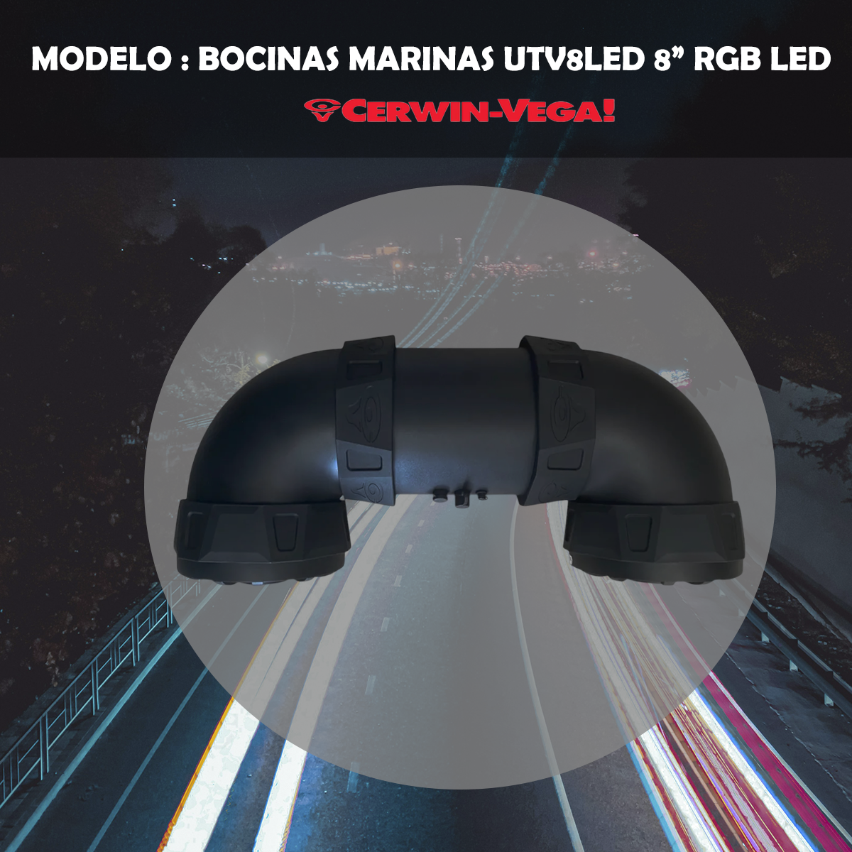Bocinas Marinas Cuerno Led Cerwin Vega 8 Pulgadas Utv8led
