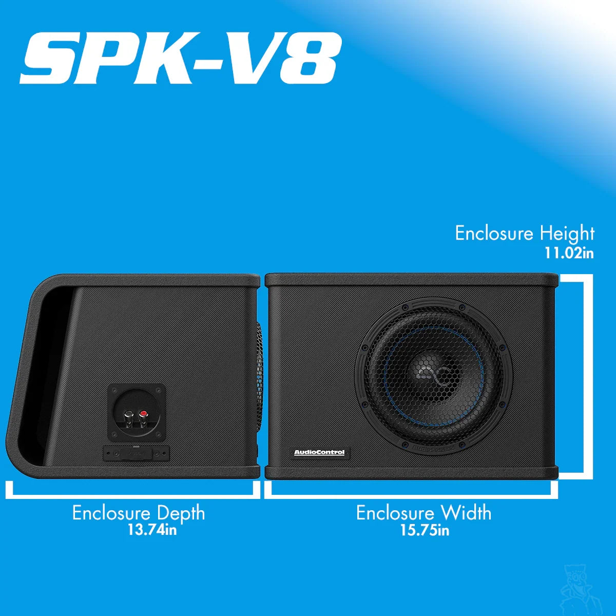 AudioControl SPK-V8 cajón con subwoofer 8 pulgadas 350 W RMS