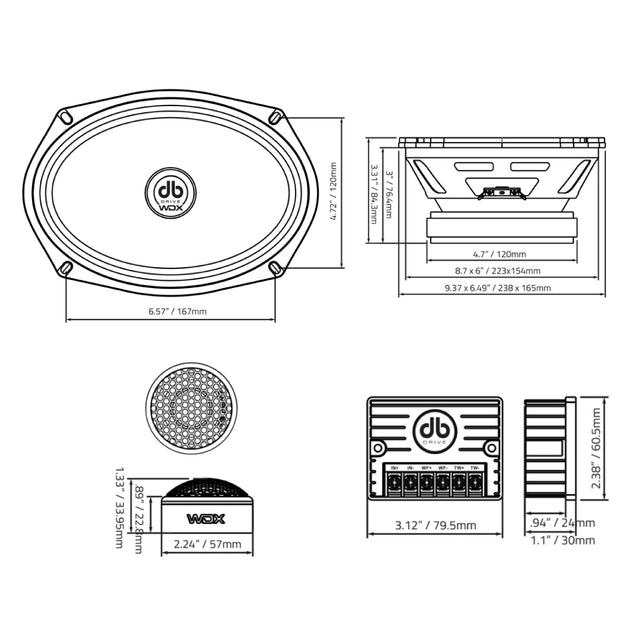 dB Drive WDX69C-G2 Set de Medios 6 x 9″ Component Loudspeakers - WDX69C-G2 - imagen producto 2