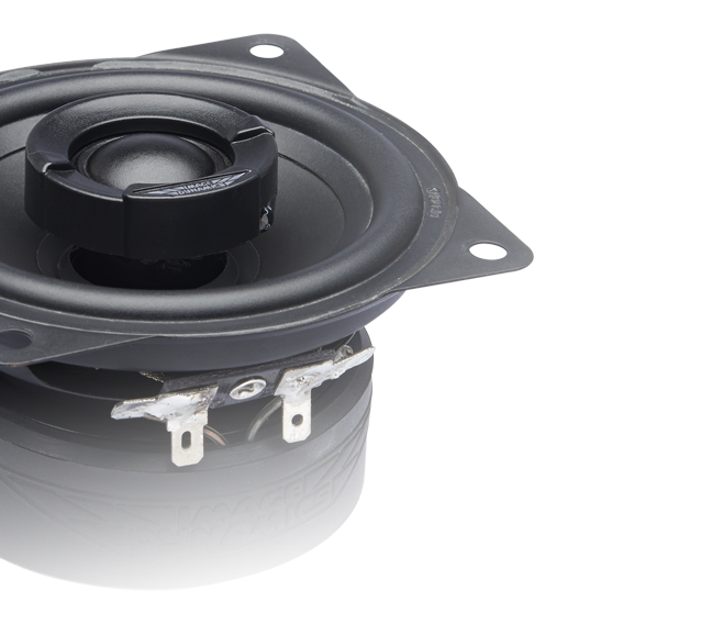 Image Dynamics ID4 bocina coaxial, detalle del cono y tweeter