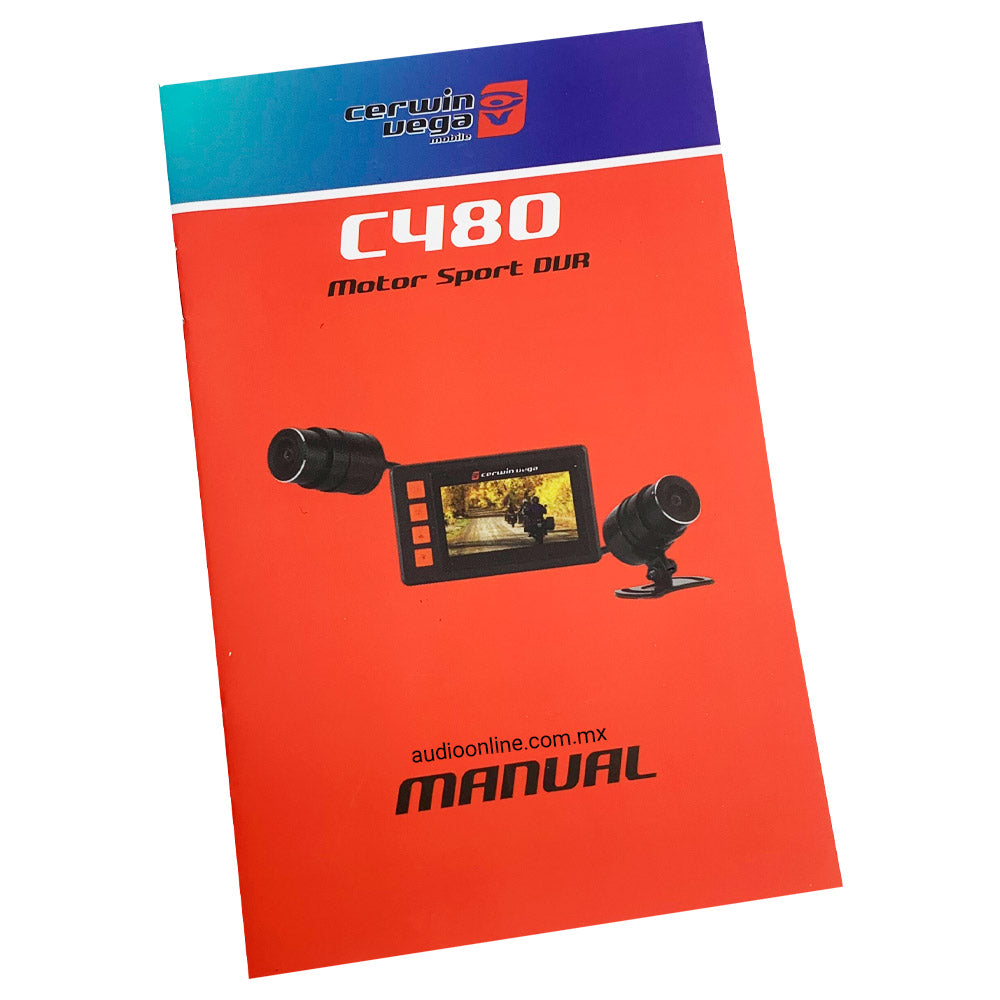 Cámara DVR Cerwin Vega C480 – 1080p Dual, Pantalla 2.7″