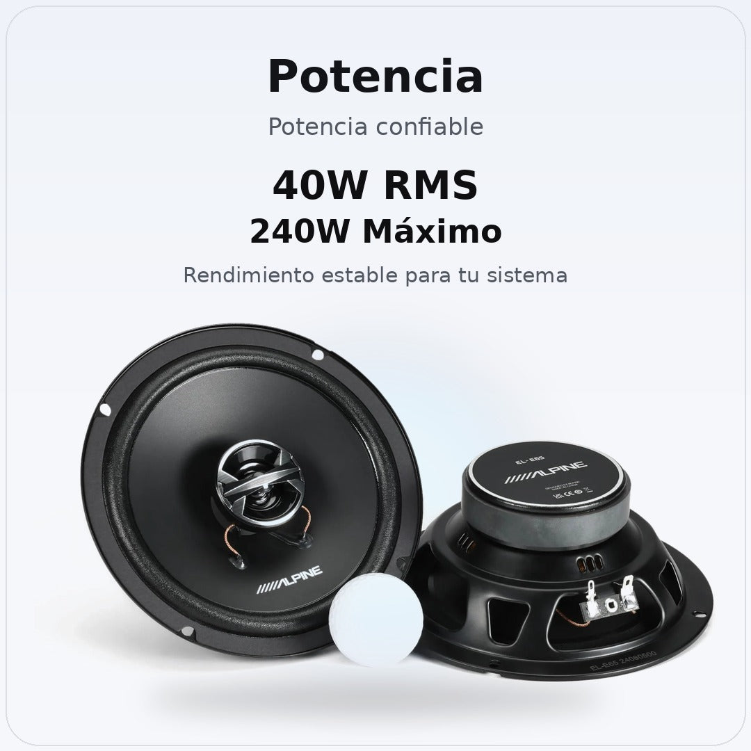 Bocinas Coaxiales Alpine EL-E65G 6.5 Pulgadas 2 Vías