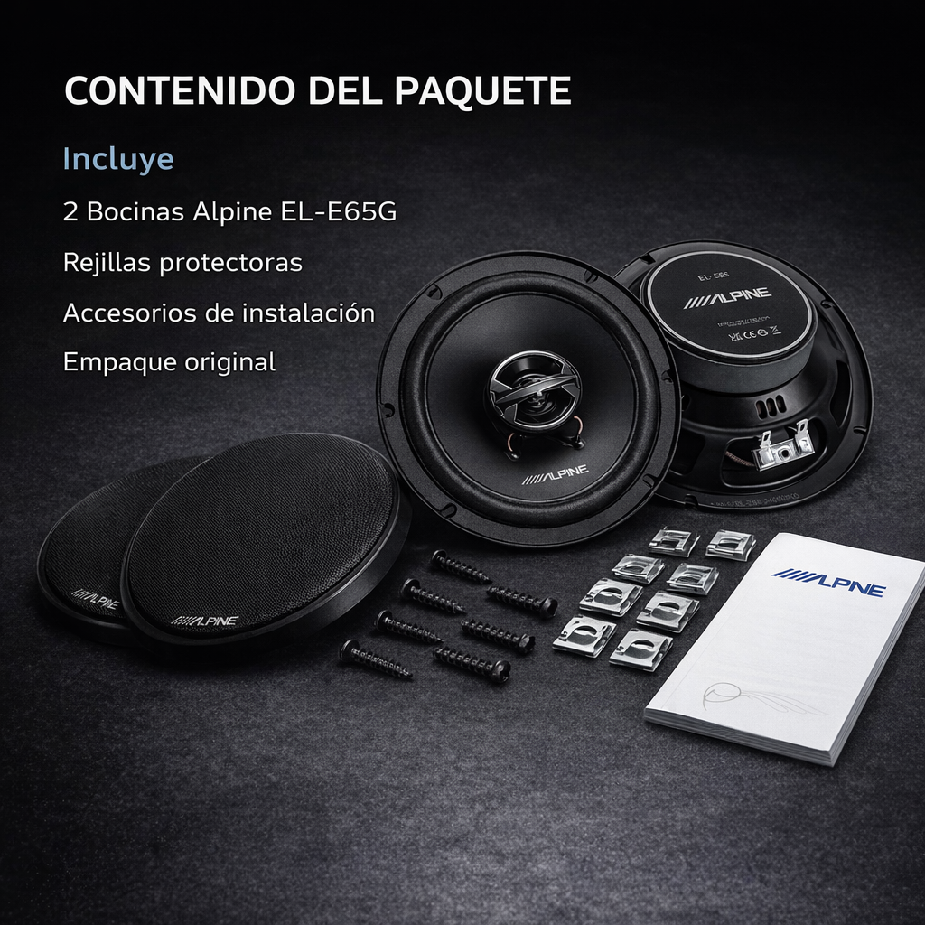 Bocinas Coaxiales Alpine EL-E65G 6.5 Pulgadas 2 Vías