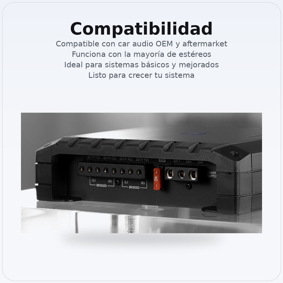 Amplificador 4 Canales Alpine S2-A36F Clase D 160W RMS