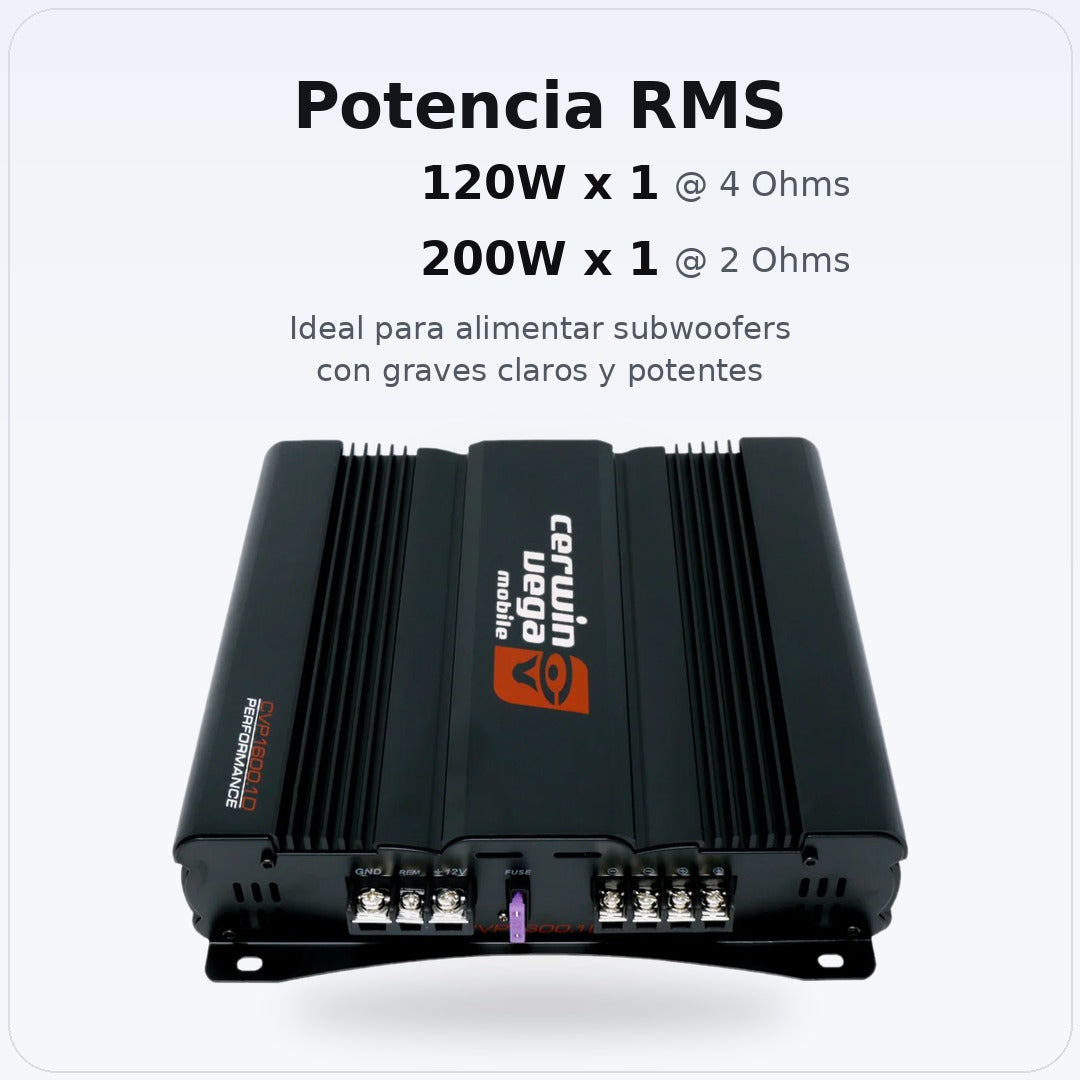 Amplificador Monoblock Cerwin Vega CVP1600.1D Clase AB