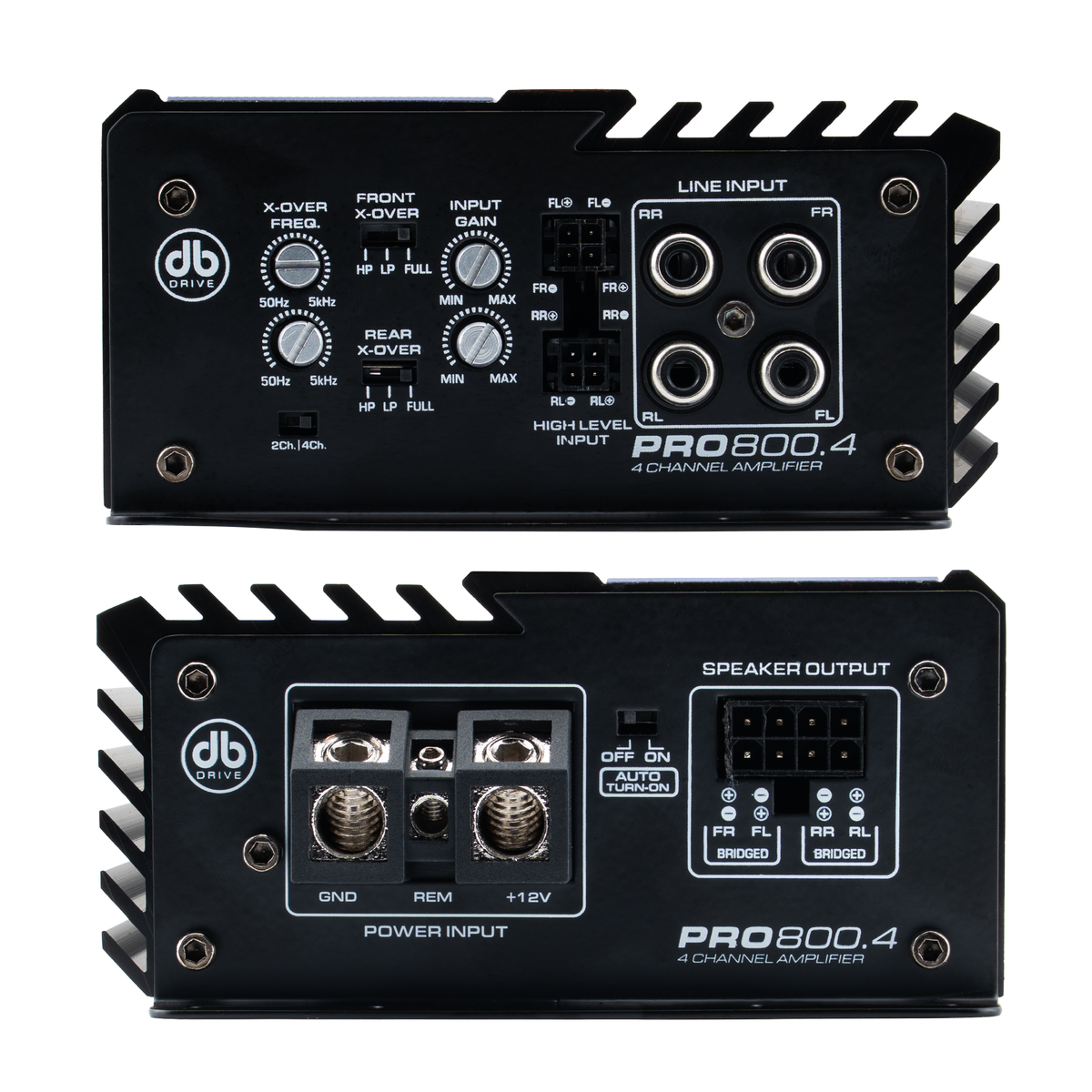 DB Drive PRO800.4, vista del amplificador 2