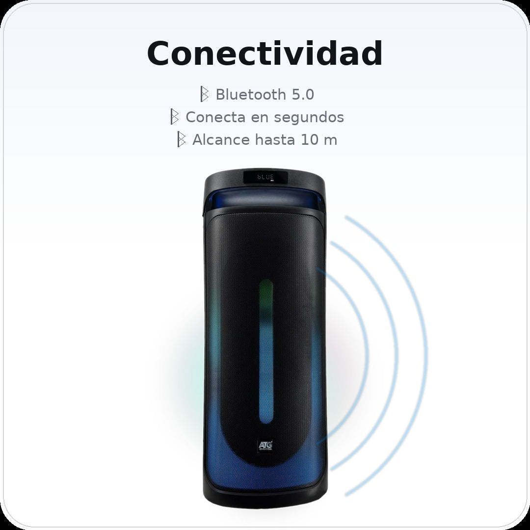 Bocina Party Box ATG FYRE-PRO880 8” Bluetooth LED
