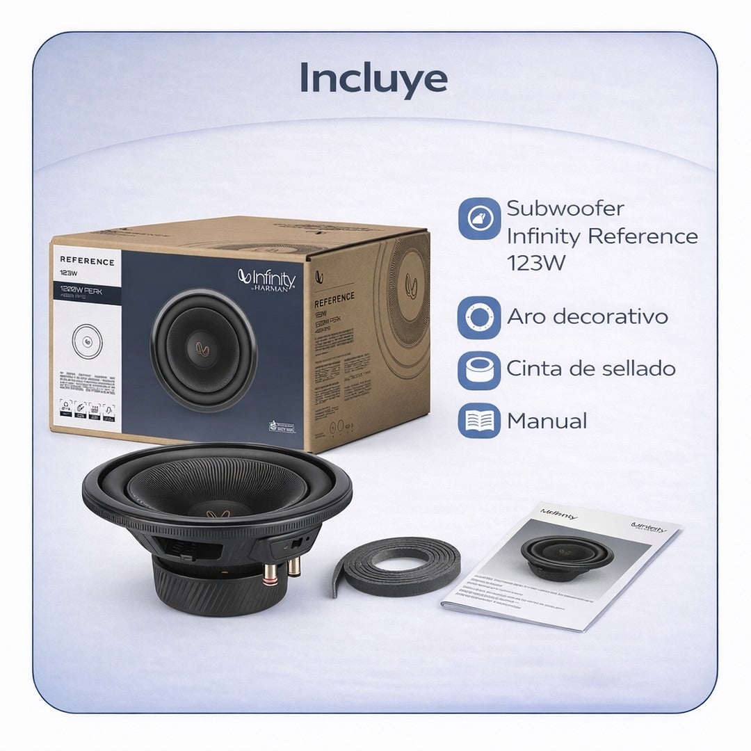 Subwoofer 12” Infinity Reference 123W 2Ω 4Ω