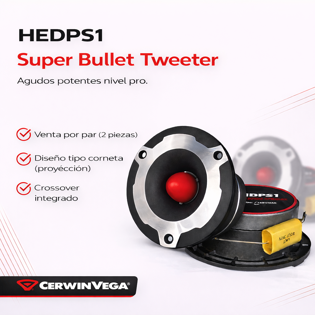 Par de Tweeters Cewin Vega 1 Pulgada Audio Para Auto HEDPS1