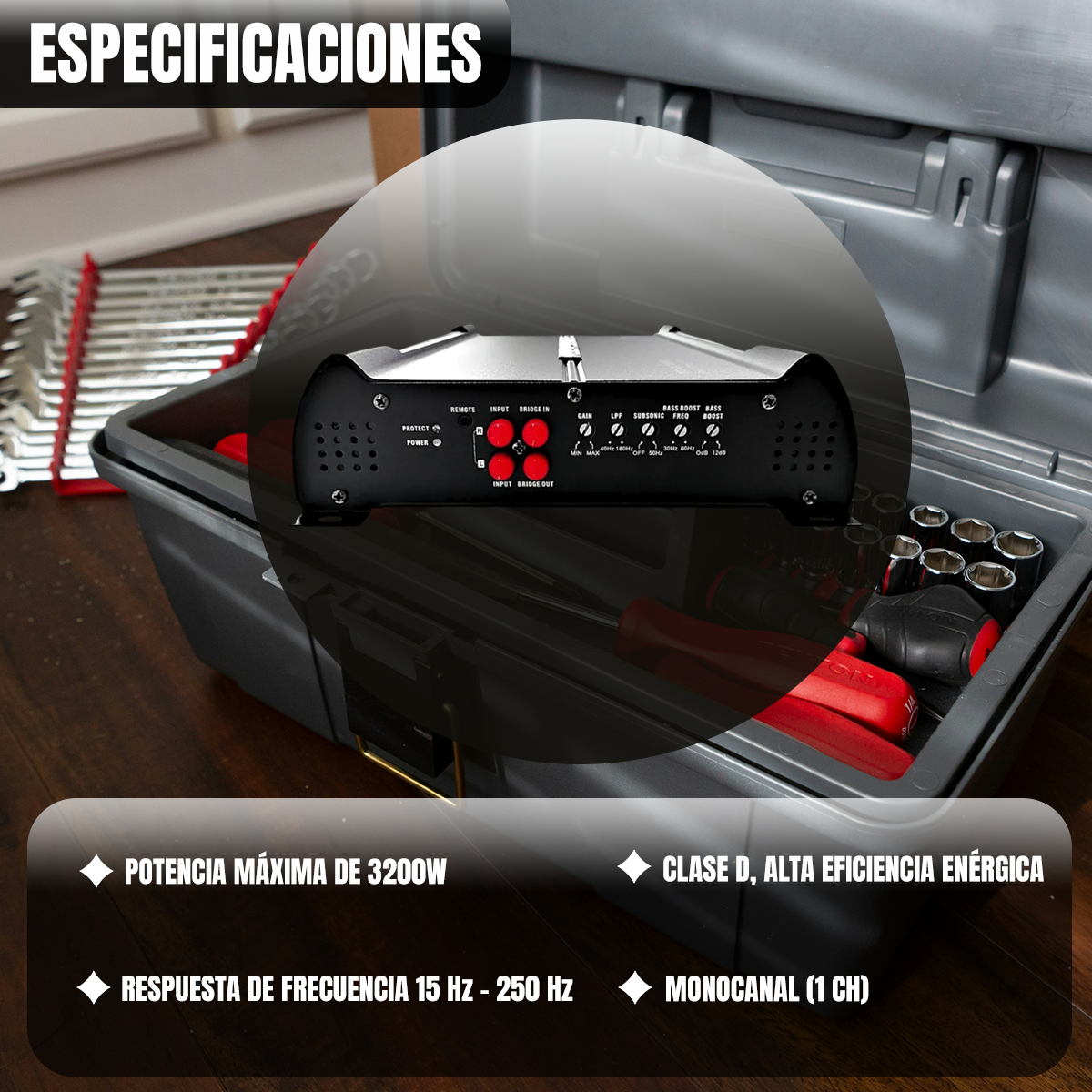 Amplificador Rock Series RKS-UL1400.1 - 3200W Máx, Monocanal, Clase D