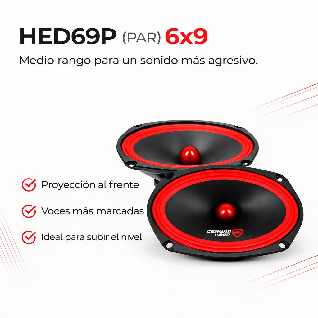Bocinas Medios Rango Cerwin Vega De 6x9 Pulgadas Hed69p
