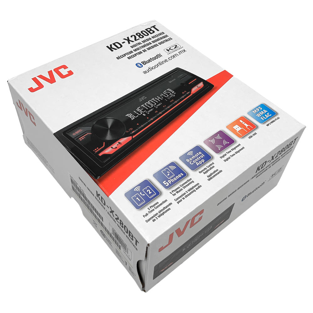 Autoestereo 1 Din Jvc Kd-x280bt Bluetooth Usb Aux Sin Cd