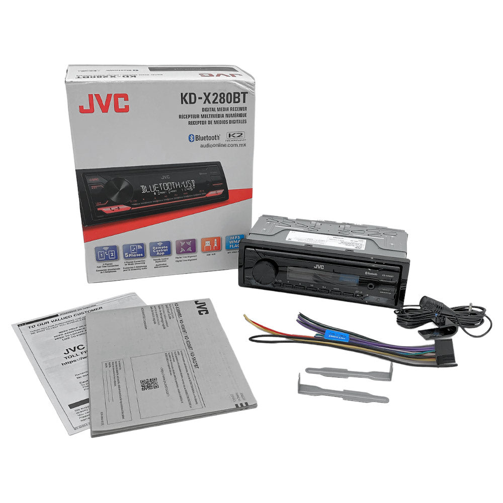 Autoestereo 1 Din Jvc Kd-x280bt Bluetooth Usb Aux Sin Cd