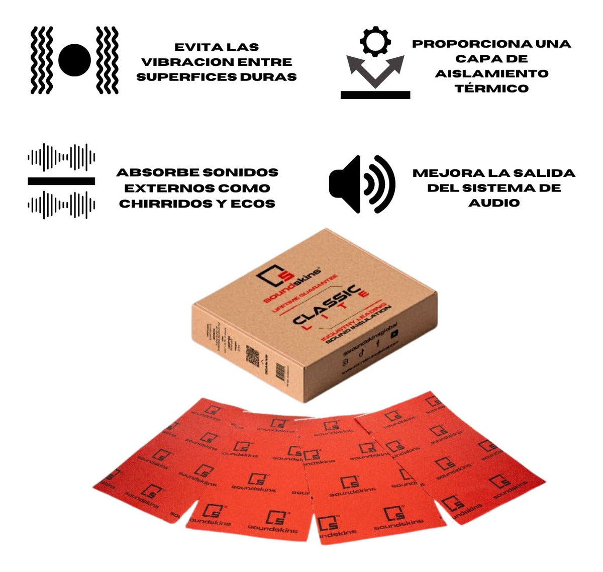 Pack De 47 Hojas Insonorizante Automotriz Sonido Y Vibración